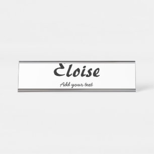 Naam eenvoudige minimale kalligrafie typografie el bureau naambordje