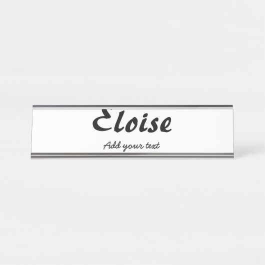 Naam eenvoudige minimale kalligrafie typografie el bureau naambordje (Voorkant)
