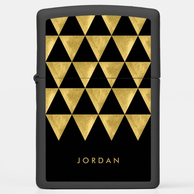 Naam Elegant Black Driangle Geometric Pattern (Voorkant)