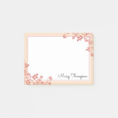 Naam Elegant Floral Lace Script Post-it® Notes (Voorkant)