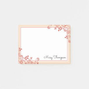 Naam Elegant Floral Lace Script Post-it® Notes