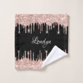 Naam Elegant Glitter Drivers Roze Rose Gold Black Bad Handdoek (Wasdoekje)