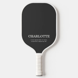 Naam Elegant Minimaal Zwart Pickleball Paddle