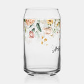 Naam, Elegante Waterverf Roze Blush Bloemdruppel Blikvorm Glas (Rechts)