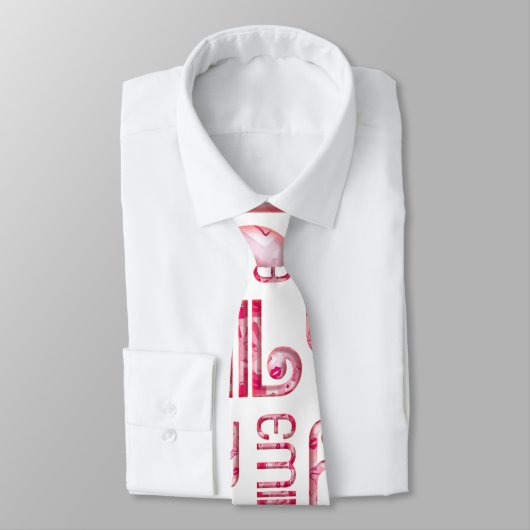 Naam Emily Cute Typography Love Hearts Stropdas (Gebonden)