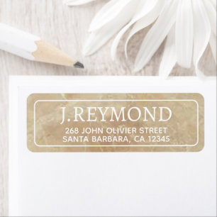 Naam en adres beige marmer etiket