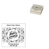 Naam en adres, Prettige feestdagen Rubberstempel (Gestempeld)
