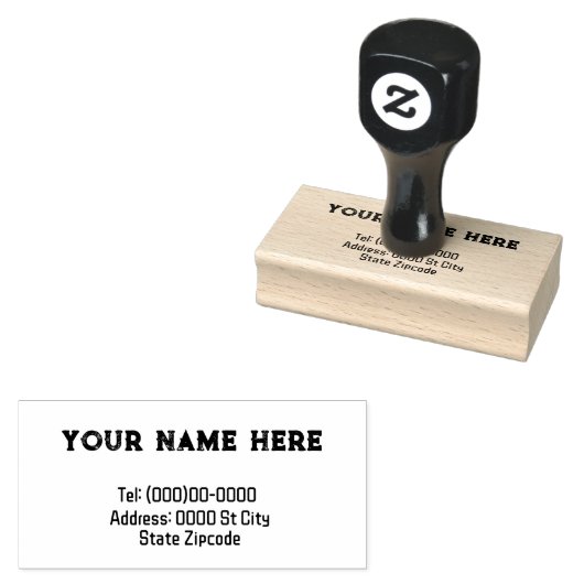 Naam en adres  rubberen stempel (Gestempeld)
