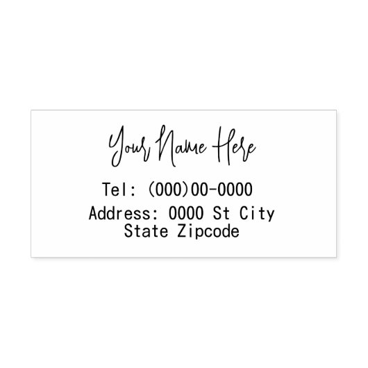 Naam en adres  	rubberstempel (Afrduk)