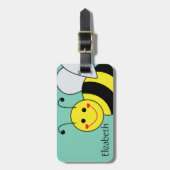 Naam en adres van de Cute Bumble Bee Bagagelabel (Voorkant verticaal)