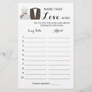Naam en adres van de Love Song Bride & Groom Game  Flyer