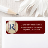 Naam en adres van het Baseball Monogram Etiket (Insitu)