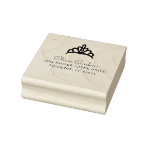 Naam en adres van prinses Tiara Rubberstempel