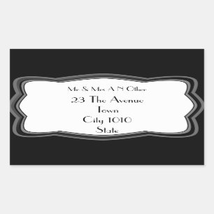 Naam en adres van Silver Lijst Design Rechthoekige Sticker