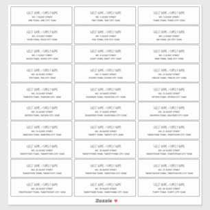 Naam en Adresetiketten voor Aankondiging Kaarten Sticker