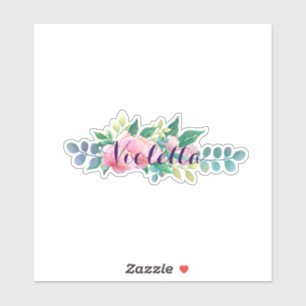 Naam en bloemen Pioenrozen Bohemen Sticker