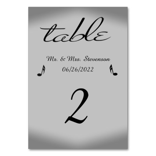 Naam en datum van Silver Music Thema Kaart (Achterkant)