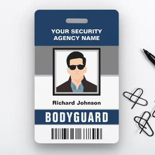 Naam en foto Beveiliging Bodyguard ID Kaart Badge