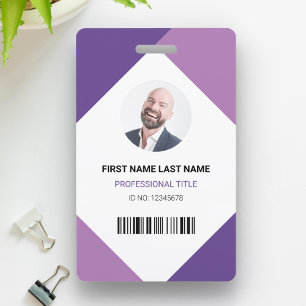 Naam en foto Professionele medewerker ID Kaart Badge