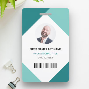 Naam en foto professionele werknemersidentificatie badge