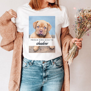 Naam en foto van je hond   Trotse hond mama T-shirt