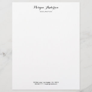 Naam en info van zwart script, Wh en Roos Gold Mar Briefhoofd