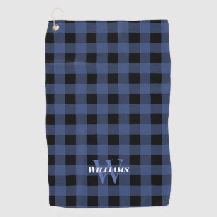 Naam en Initiaal blauw buffel controleren Golfhanddoek