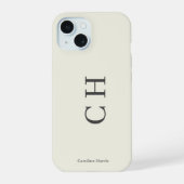 Naam en Initiaal minimalistisch iPhone 15 Hoesje (Achterkant)