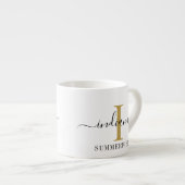 Naam en Initiaal monogram script Espresso Kop (Voorkant rechts)