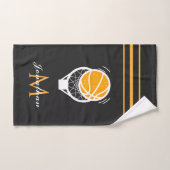 Naam en Initiaal van de Basketball Player Striped  Handdoek (Handdoek)