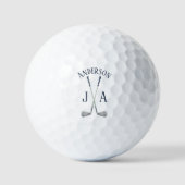 Naam en initialen met monogram golfballen (Voorkant)