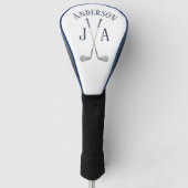 Naam en initialen met monogram golfheadcover (Voorkant)