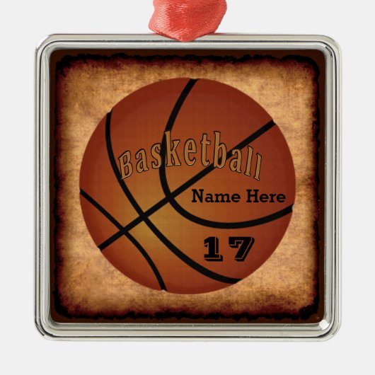 Naam en Jersey Number  Basketball Ornament (Voorkant)