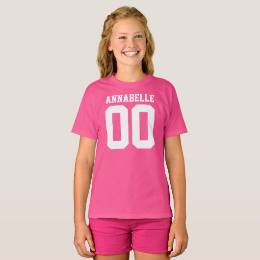 Naam en Jersey Number Front Back T-Shirt (Voorkant volledig)