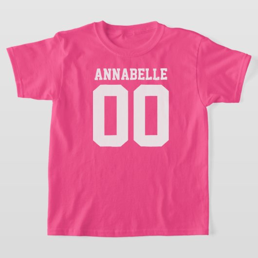 Naam en Jersey Number Front Back T-Shirt (Laagn)