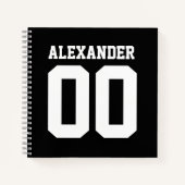 Naam en Jersey Number Notitieboek (Voorkant)