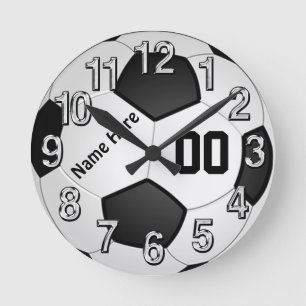 NAAM EN Jersey NUMBER Soccer Wall Clocks Ronde Klok