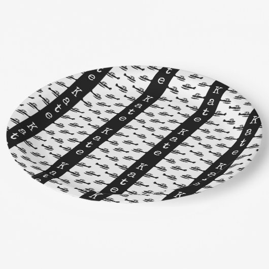 NAAM EN KLEUR VAN DE Zaplane-vliegtuigen Papieren Bordje (Gekanteld)