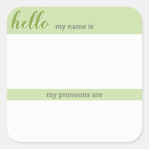 Naam en Label Pronoun - Groen vierkant