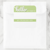 Naam en Label Pronoun - Groen vierkant (Tas)