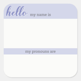 Naam en Label Pronoun - Lila vierkant