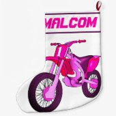 Naam en leeftijd of nummer van de dummymotor grote kerstsok (Achterkant)