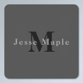 Naam en monogram | Donkergrijs Labels