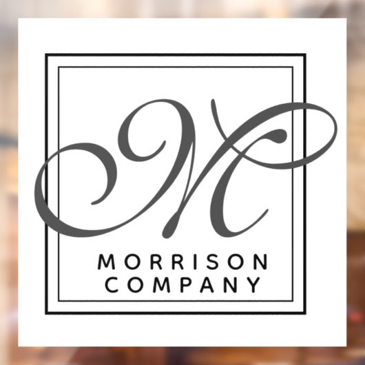 Naam en monogram legant raamsticker (Vel 2)