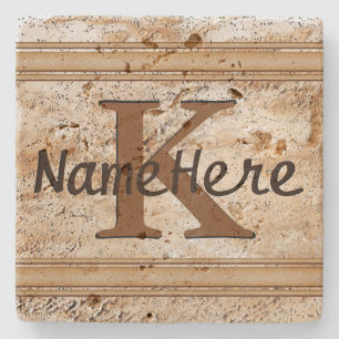 Naam- en MONOGRAM Onderzetters voor Hem, Set van 4