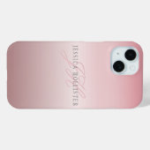 Naam en monogram | Soft FAUX Roos Gold Blush Case-Mate iPhone Case (Achterkant (horizontaal))