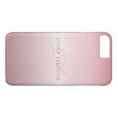 Naam en monogram | Soft FAUX Roos Gold Blush Case-Mate iPhone Case (Achterkant (Horizontaal))