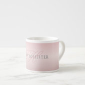 Naam en monogram | Soft FAUX Roos Gold Blush Espresso Kop (Voorkant rechts)