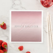 Naam en monogram | Soft FAUX Roos Gold Blush Servet (Insitu)