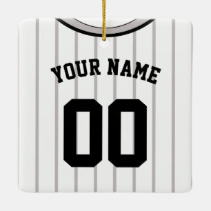 Naam en nummer Baseball Softball Jersey Sjabloon Keramisch Ornament